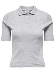 JDY Koszulka polo w kolorze szarym rozmiar: M. Szare koszulki polo JDY, m, bez wzorów, z bawełny, bez kołnierzyka, bez ramiączek. Za 52.95 zł.