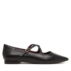 Baleriny Tamaris. Czarne baleriny Tamaris, bez wzorów, bez obcasa. Za 324.99 zł.