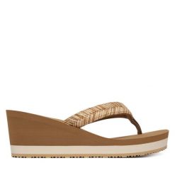 Japonki Tommy Hilfiger. Brązowe klapki TOMMY HILFIGER, bez wzorów, bez obcasa. Za 229.99 zł.