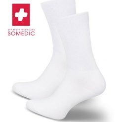 Białe skarpetki medyczne SOMEDIC 754. Białe skarpety Milena, bez wzorów, z bawełny. Za 15.60 zł.