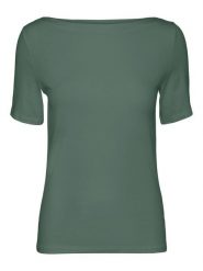 Vero Moda Koszulka "Panda" w kolorze ciemnozielonym rozmiar: XL. Zielone bluzki Vero Moda, xl, bez wzorów, z bawełny, bez kołnierzyka, bez ramiączek. Za 63.95 zł.