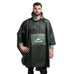 Peleryna Przeciwdeszczowa Naturehike Color Matching Raincoat. Zielone kurtki sportowe NATUREHIKE, uniwersalny, bez wzorów, bez kaptura, trekkingowe. Za 151.11 zł.