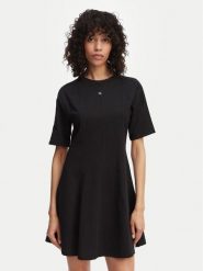 Calvin Klein Jeans Sukienka codzienna LV047F229G Czarny Regular Fit. Czarne sukienki Calvin Klein Jeans, na co dzień, s, bez wzorów, z bawełny, bez kołnierzyka, bez ramiączek, proste. Za 369.99 zł.