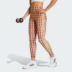 Legginsy adidas x FARM Rio 7/8. Czerwone legginsy Adidas, xs, bez wzorów, z materiału. W wyprzedaży za 139.50 zł.
