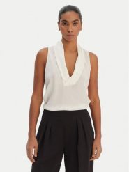 BOSS Bluzka Bolaru 50553717 Beżowy Regular Fit. Brązowe bluzki Boss, bez wzorów, z jedwabiu, bez kołnierzyka, bez ramiączek. Za 899.99 zł.