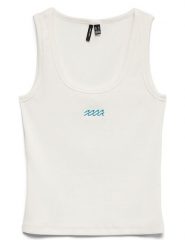 Vero Moda Top w kolorze białym rozmiar: XS. Białe topy Vero Moda, xs, bez wzorów, z bawełny, bez kołnierzyka, bez ramiączek. Za 52.67 zł.