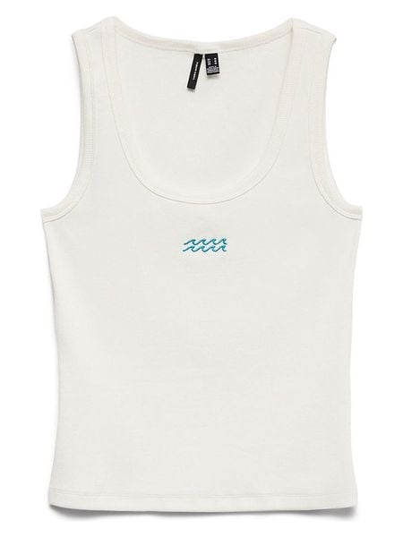 Vero Moda Top w kolorze białym rozmiar: M. Białe topy Vero Moda, m, bez wzorów, z bawełny, bez kołnierzyka, bez ramiączek. Za 44.30 zł.