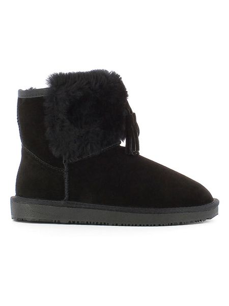 NICEBAY Skórzane botki zimowe "Nechako" w kolorze czarnym rozmiar: 36. Czarne botki NICEBAY, na zimę, z aplikacjami, z materiału, bez obcasa, bez zapięcia. Za 174.95 zł.