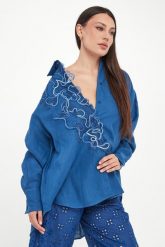Koszula damska lniana ERMANNO SCERVINO LIFE. Koszule Ermanno Scervino Life, bez wzorów, bez kołnierzyka, bez ramiączek. Za 3,369.00 zł.