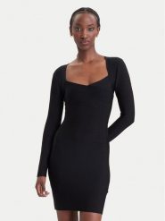 Guess Sukienka koktajlowa W6BK84 Z1787 Czarny Slim Fit. Czarne sukienki Guess, m, z aplikacjami, wizytowe, bez kołnierzyka, bez ramiączek. Za 694.99 zł.
