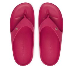 Japonki Tommy Hilfiger. Czerwone klapki TOMMY HILFIGER, bez wzorów, bez obcasa. Za 189.99 zł.