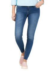 Timezone Dżinsy "Aleena" - Slim fit - w kolorze niebieskim rozmiar: W28/L28. Niebieskie jeansy Timezone, l, z aplikacjami. Za 132.05 zł.