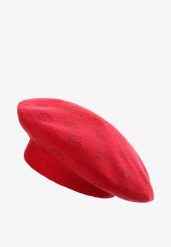 Czerwona Czapka Beret w Cyrkonie Nanto. Czerwone czapki Born2be, bez wzorów, z bawełny. Za 49.99 zł.