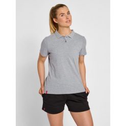 Damska koszulka polo Hummel Red Classic. Szare koszulki polo Hummel, s, bez wzorów, z tkaniny, bez kołnierzyka, bez ramiączek. Za 141.00 zł.