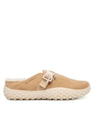 Merrell Klapki Wrapt Cozy J008652 Beżowy. Brązowe klapki Merrell, bez wzorów, ze skóry, bez obcasa. Za 549.99 zł.
