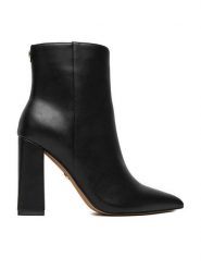 Nine West Botki CEO-HANA-01 Czarny. Czarne botki Nine West, bez wzorów, z materiału, bez obcasa, na słupku, bez zapięcia. Za 279.99 zł.