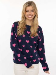 Zwillingsherz Sweter w kolorze granatowym rozmiar: L/XL. Niebieskie swetry Zwillingsherz, l, bez wzorów, z bawełny, bez ramiączek. Za 130.99 zł.