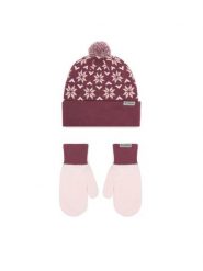 Columbia Zestaw czapka i rękawiczki Snowflake 2180781 Różowy ciemny. Czerwone czapki Columbia, bez wzorów. Za 179.99 zł.
