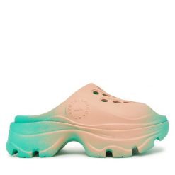 Klapki adidas. Zielone klapki Adidas, bez wzorów, bez obcasa. Za 439.99 zł.