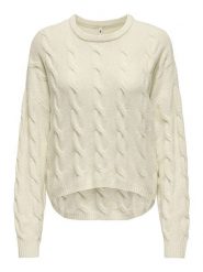 ONLY Sweter w kolorze beżowym rozmiar: XS. Brązowe swetry Only, xs, bez wzorów, ze splotem, bez ramiączek. Za 100.75 zł.