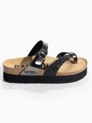 BAYTON Japonki "Andromac" w kolorze czarnym rozmiar: 40. Czarne klapki Bayton, bez wzorów, z otwartym noskiem, bez obcasa. Za 159.95 zł.