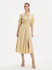 DKNY Sukienka codzienna D2A4BIAM Beżowy Regular Fit. Brązowe sukienki DKNY, na co dzień, bez wzorów, z lyocellu, bez kołnierzyka, bez ramiączek, proste. Za 409.99 zł.