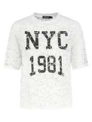 Sublevel Koszulka w kolorze białym rozmiar: L/XL. Białe bluzki Sublevel, l, bez wzorów, z koronki, bez kołnierzyka, bez ramiączek. Za 82.99 zł.