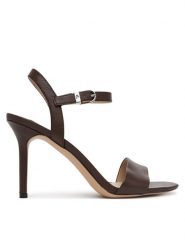 LAUREN RALPH LAUREN Sandały 802940727011 Brązowy. Brązowe sandały Lauren Ralph Lauren, bez wzorów, ze skóry, bez obcasa, na szpilce, bez zapięcia. Za 449.99 zł.