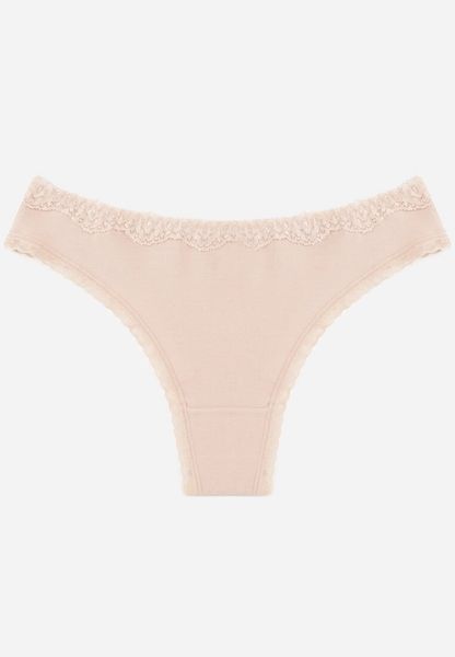 Beżowe Majtki z Bawełną Typu Stringi Ozdobione Koronką Cirilise. Brązowe stringi Born2be, bez wzorów, z bawełny. Za 6.99 zł.