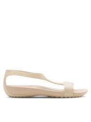 Crocs Sandały SERENA SANDAL 205469-212 Kremowy. Białe sandały Crocs, bez wzorów, z tworzywa sztucznego, bez obcasa, na płaskiej podeszwie, bez zapięcia. Za 149.99 zł.