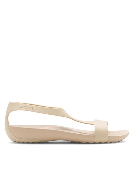 Crocs Sandały SERENA SANDAL 205469-212 Kremowy. Białe sandały Crocs, bez wzorów, z tworzywa sztucznego, bez obcasa, na płaskiej podeszwie, bez zapięcia. Za 149.99 zł.