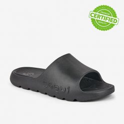 Klapki damskie Coqui Lou neonowe, lekkie i antypoślizgowe. Czarne klapki Erima, bez wzorów, z bawełny, bez obcasa. Za 141.99 zł.
