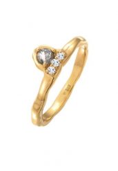 Elli PREMIUM Damski pierścionek zaręczynowy Organic z Tourmaline Kwarcem i Topazem w pozłacanym srebrze 925 Sterling Silver Pierścionki 1 ct. Szare pierścionki Elli PREMIUM, z kwarcem, pozłacane. Za 293.99 zł.