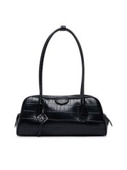 Calvin Klein Torebka Emblem Trio Croco Shoulder Bag LV04F3780G Czarny. Czarne torebki klasyczne Calvin Klein, bez wzorów, ze skóry, bez dodatków. Za 649.99 zł.