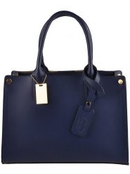 Florence Bags Skórzana torebka "Manor" w kolorze granatowym - 32 x 22 x 11 cm rozmiar: onesize. Niebieskie torby na ramię Florence Bags, bez wzorów, z materiału, przez ramię, bez dodatków. Za 409.45 zł.