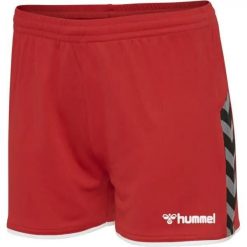 Spodenki damskie sportowe Hummel Authentic Charge Poly Shorts. Czerwone obuwie sportowe Hummel, bez zapięcia, na fitness i siłownię. Za 50.00 zł.