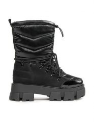 Aldo Trzewiki Nordica 13672375 Czarny. Czarne botki Aldo, bez wzorów, z materiału, bez obcasa, na płaskiej podeszwie, bez zapięcia. Za 379.99 zł.