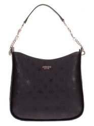 Guess Skórzana torebka w kolorze czarnym - 21 x 21 x 7 cm rozmiar: onesize. Czarne torby na ramię Guess, z aplikacjami, z materiału, na ramię, bez dodatków. Za 308.18 zł.