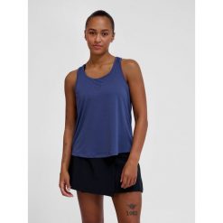 Damski tank top Hummel Court. Niebieskie topy Hummel, bez wzorów, bez kołnierzyka, bez ramiączek. Za 130.50 zł.