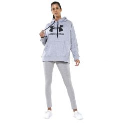 Bluza Z Kapturem Damska Polar Rival. Szare bluzy Under Armour, l, bez wzorów, z bawełny, z kapturem. Za 257.00 zł.