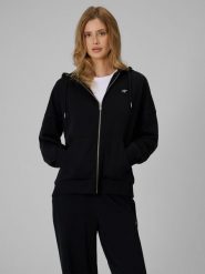 4F Bluza dresowa loose z kapturem damska - czarna S. Czarne bluzy 4f, s, bez wzorów, z dresówki, z kapturem. Za 159.99 zł.