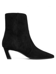 Stuart Weitzman Botki Stassi SM498 Czarny. Czarne botki Stuart Weitzman, bez wzorów, ze skóry, bez obcasa, na słupku, bez zapięcia. Za 2,769.00 zł.