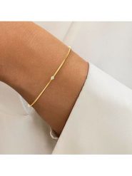 DIA DIAMONDS Pozłacana bransoletka z diamentem rozmiar: onesize. Żółte bransoletki DIA DIAMONDS, z diamentem, pozłacane. Za 167.28 zł.