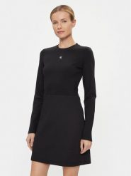 Calvin Klein Jeans Sukienka codzienna Milano Spacer Mix Outfit Dress J20J222528 Czarny Regular Fit. Czarne sukienki Calvin Klein Jeans, na co dzień, m, bez wzorów, z jeansu, bez kołnierzyka, bez ramiączek, proste. Za 569.99 zł.