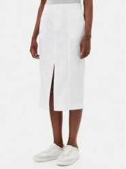 Calvin Klein Jeans Spódnica midi J20J225327 Biały Regular Fit. Białe spódnice Calvin Klein Jeans, m, bez wzorów, z bawełny, midi. Za 259.99 zł.