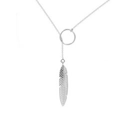 Naszyjnik Pióro srebrny. Szare naszyjniki Lilou, srebrne. Za 319.00 zł.