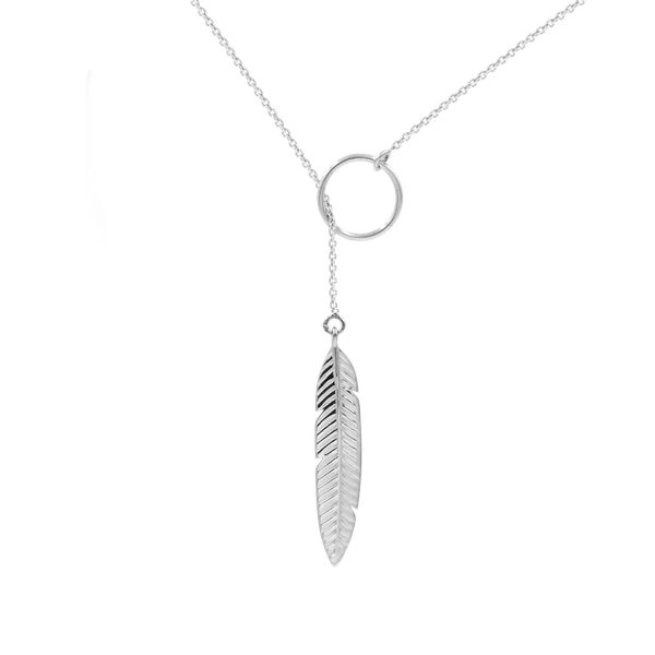 Naszyjnik Pióro srebrny. Szare naszyjniki Lilou, srebrne. Za 319.00 zł.