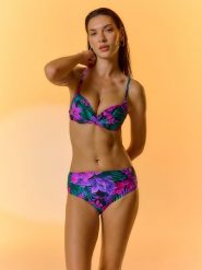4F Góra od bikini damska - multikolor S. Brązowe szorty 4f, bez wzorów, z materiału, wakacyjne. Za 79.99 zł.