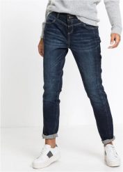 Dżinsy straight, mid waist. Niebieskie jeansy bonprix, bez wzorów. Za 159.99 zł.
