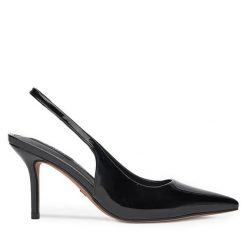Szpilki Nine West. Czarne szpilki Nine West, bez wzorów, bez obcasa, na szpilce, bez zapięcia. Za 229.99 zł.